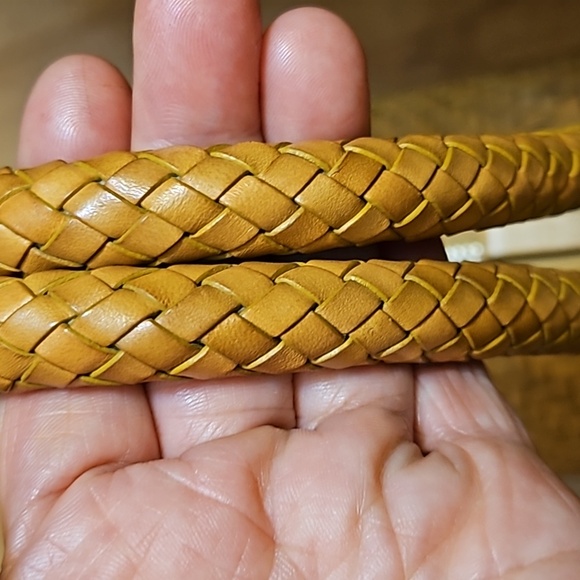 (Sold)Authentic Cole Haan leather woven  hotdog bag - Picture 10 of 11